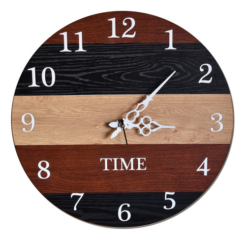 Reloj De Pared Madera Artesanal 40x40 Cm Enchapado