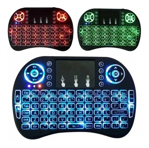 Mini Teclado Controle Led Sem Fio Usb Smart Tv Video Game