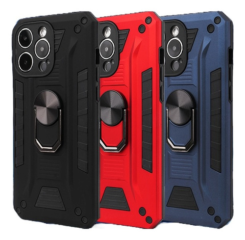 Funda Celular Uso Rudo Con Anillo Iman Para iPhone