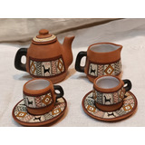 Miniatura Juego De Te Cafe Ceramica Peru Vitrina Pintado 