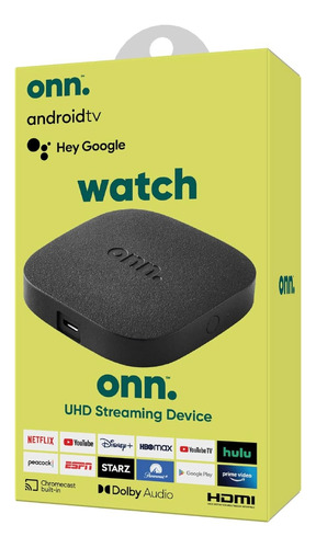 Onn. Watch Streaming Google Tv 4k Android Hey Google