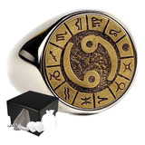 Combo Anillo Cáncer Signo Zodiacal Astrologia Acero Inoxidab