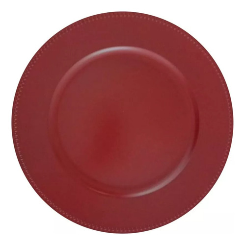 Bajo Plato Base Redondo Decoración Rojo Shedron 6pz