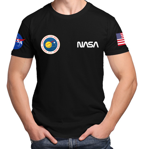 Camiseta Masculina Nasa Espace Geek Nerd Estilosa Colorida