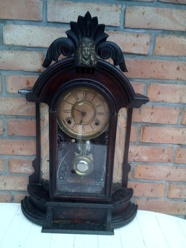 T-antiguo Reloj De Mesa Pared Ansonia U.s.a. - Funcionando