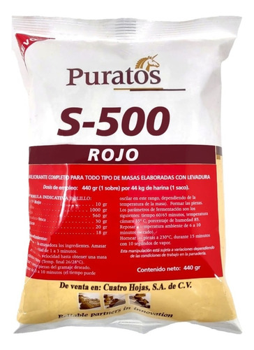 Mejorante Para Pan Puratos S-500 Rojo 440 Gr