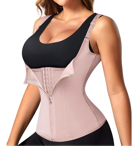 Nebility Mujer Waist Trainer Corsé Chaleco Con Cremallera Bo