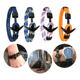 4 Pulseras Brazalete Supervivencia Ancla Para Hombre Mujer