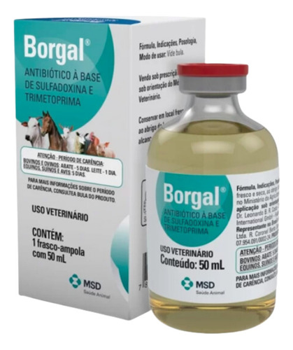 Borgal 50 Ml - Antibiotico Equinos E Bovinos