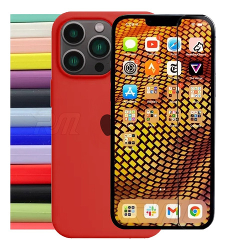 Case Lilás Silicone Compatível Com iPhone 7 Até 13 Pro Max