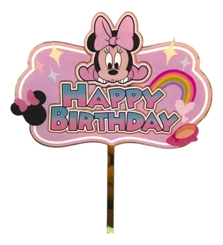 1 Cake Topper Para Pastel Con Tematica De Bebé Minnie Mouse