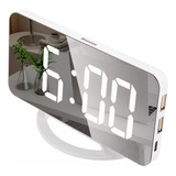 Reloj Digital Led Con Espejo, Mini Despertador Con Función