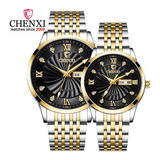 Chenxi Reloj De Pareja De Diamantes De Lujo De Cuarzo 2 Piez Color Del Fondo Negro