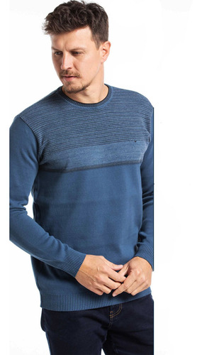 Suéter Vibrus Listrado Azul Claro 
