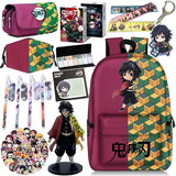 16 Peças De Mochila Escolar Cos Kits Anime Demon Slayer Supp