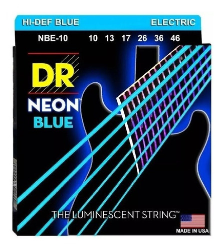 Cuerdas Guitarra Eléctric 10/46 Hi-def Neon Blue Dr Nbe-10 )