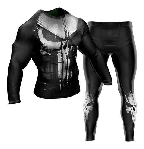 Conjunto Remera Slim + Calza Hombre The Punisher Pr277-ch003