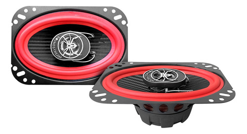 Bocinas Para Auto 4x6 Fibra Carbono 2 Vías Soundstream Color Rojo