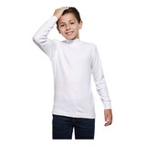 Polera Media Blanca De Algodon Niños Niñas Talles 4 Al 12