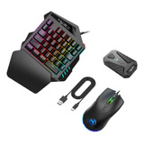 Conversor De Teclado E Mouse Hxsj Rgb Backlit Portable Gamin