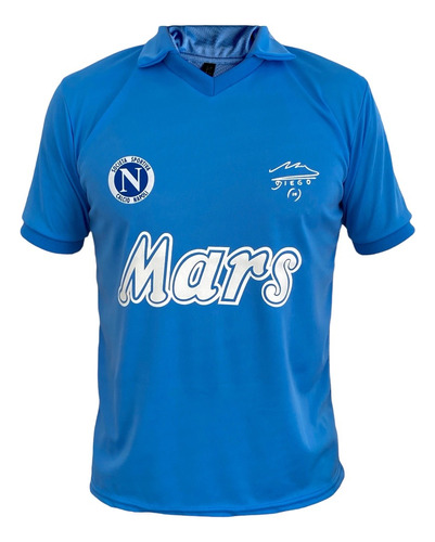  Camiseta Napoli Mars Campeon Italia 1990 Celeste Retro