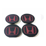 Centros De Llantas Honda Civic Exs Lxs Color Negro Logo Rojo