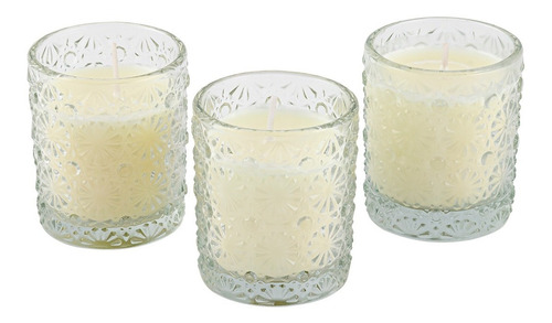 Trio Velas Aromatizada Decorativa Copo Vidro Perfumadas Vela