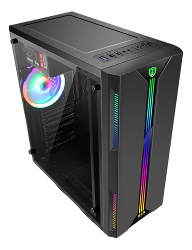 Gabinete Gamer Glass Mid Tower Con Cooler/ Rgb  Atx-m-atx 