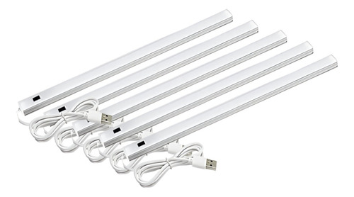 Pack 5 Luces Led 30cm Sensor Movimiento Usb Lámpara Cocina