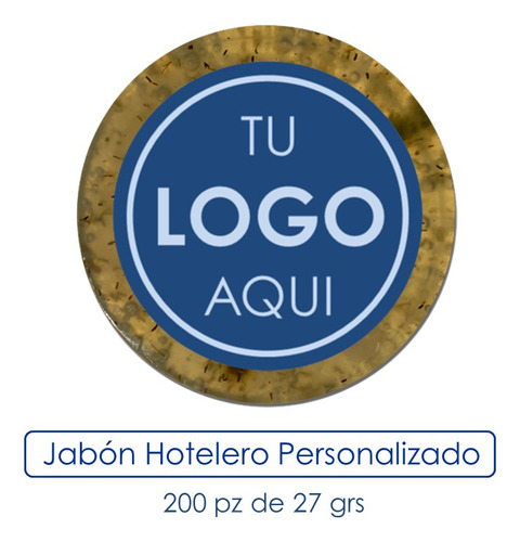 Jabón Hotelero Personalizado Con Tu Logo 200 Pz De 27 Gr