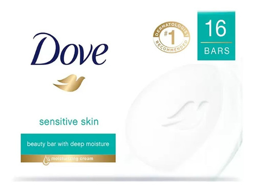 Dove Sensitive Jabón Corporal En Barra 16 Pzas De 100g C/u