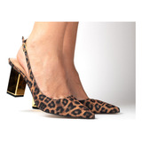 Sapato Feminino  Chanel Blocado Animal Print Oncinha