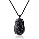 Coai Tiger - Collar De Piedra De Obsidiana Negra Para Hombre