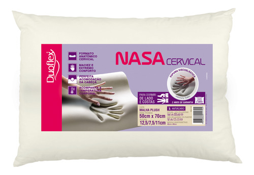 Travesseiro Nasa Viscoelástico Ortopédico Cervical - Duoflex