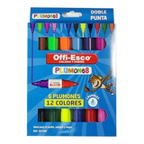 Plumones Offi-esco Lavables Jumbo Doble Punta Oe-086 *6 Uds