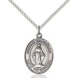 Medalla De Virgen Milagrosa En Plata De Ley, 3/4 Pulgadas