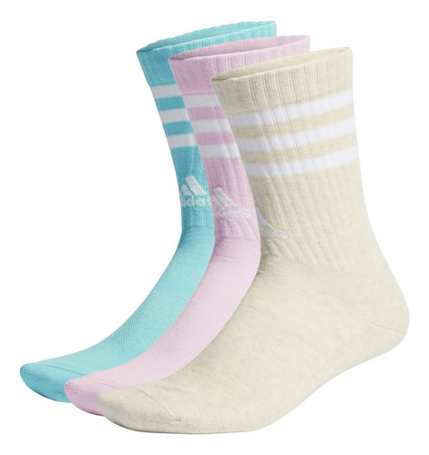 Meia adidas 3-stripes Cushioned Crew Socks 3 Pairs - Ij8256