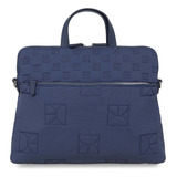 Bolsa Cloe Para Mujer Porta Laptop 15 Acolchonada Monograma Color Azul