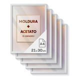 Kit 5 Molduras A4 Certificado Documento Impressão Fotografia