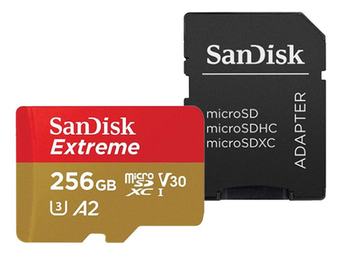 Sandisk Tarjeta Memoria Micro Sd 256gb + Adaptador Sd 4k V30