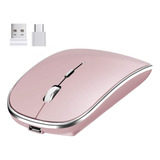 Mouse Inalámbrico, Ratón Inalámbrico Recargable Usb Y Tipo-c