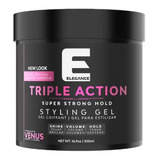 Elegance Gel Triple Action 500ml Super Strong Hold Barberia