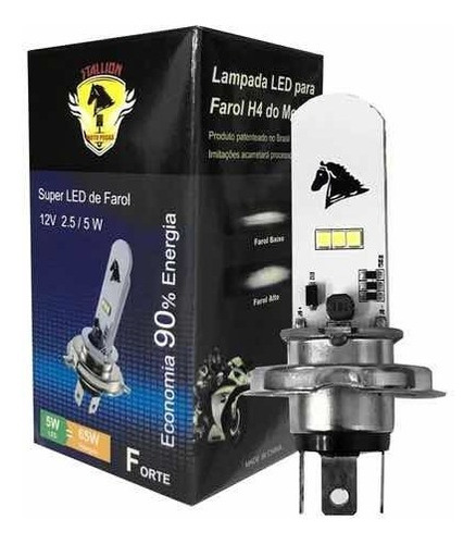 Lâmpada Farol Led Super Branca 8.000k Moto Bros 160