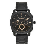 Relógio Fossil Men's Machine Fs4682 Chronograph Black Steel