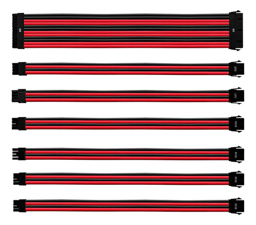 Kit Cables De Extensión Fuente Cooler Master Negro Y Rojo P