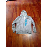 Buzo Campera adidas T M Capucha Cierre .gris.algodon