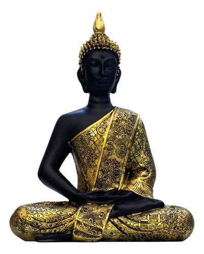 Imagen Decorativa Buda Meditado 28cm Importado 