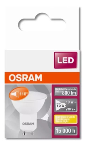 Lampara Dicroica Led Gu10 10w Luz Calida Osram