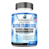 Biotina 20.000 Mcg Con Queratina, Coco Organico-zinc 120 Cap