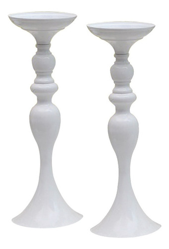 2 Candelabros De Metal Blanco Candelabros